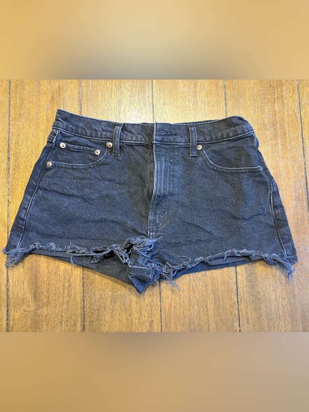 Abercrombie & Fitch Black the mom short high rise
